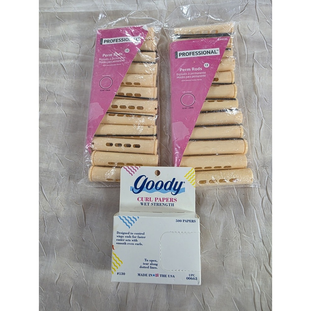Soft 'N Style  Cold Wave Rods TWO Dozen NEW SEALED And‎ Goody Papers